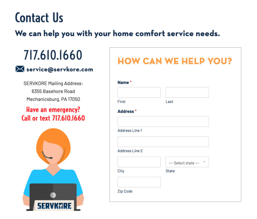 servkore website redesign